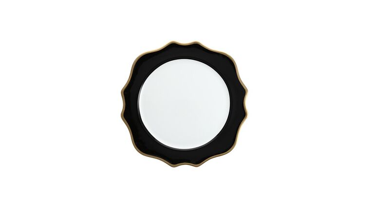 White/Black/Gold Trieste Charger Plate | Rental