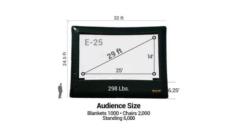 25′ x 14′ Open Air Elite Inflatable Video Movie Screen | Rental