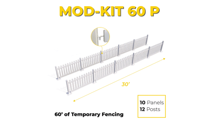 60ft Long | Mod-Picket Temporary Fence Starter Kit | Rental