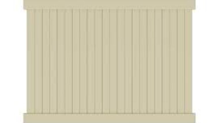 8′ x 6′ Sand Barrette Elite Stratford Flat-Top Privacy Vinyl Fence Panel | Rental