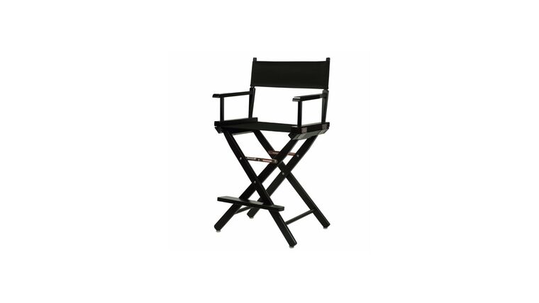 Directors Chair – Black Director Chair With Custom Canvas Top & Bottom – 24″ | Rental