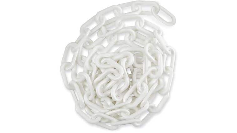 10′ White Plastic Stanchion Chain | Rental