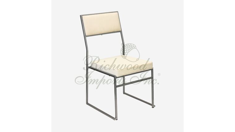 Mero Chair – Silver w/Ivory Fabric | Rental
