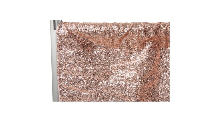 Glitz Sequin 8ft H x 52″ W Drape/Backdrop panel – Blush/Rose Gold | Rental