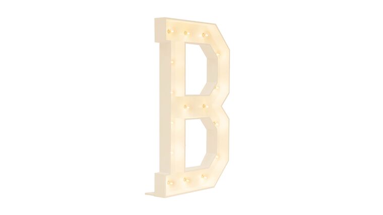 3′ Wood Marquee Letter – White – “B” | 24″ | Rental 3′ Wood Marquee Letter – White – “B” | 24″ | Rental