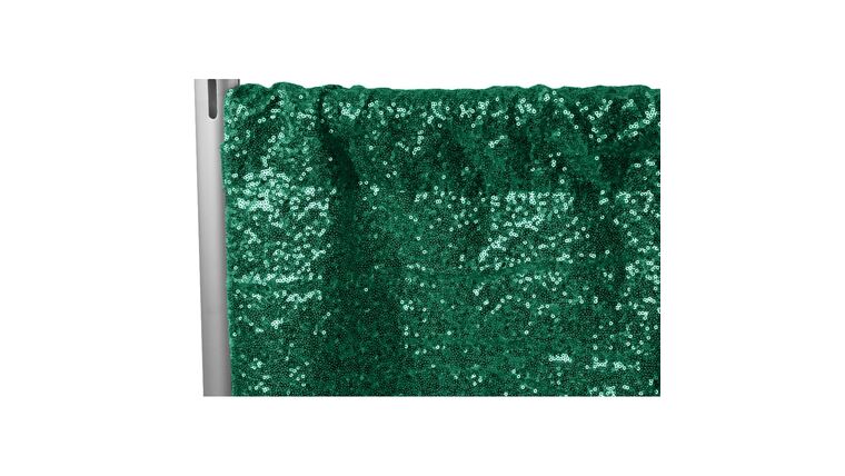 Glitz Sequin 8ft H x 52″ W Drape/Backdrop panel – Emerald Green | Rental