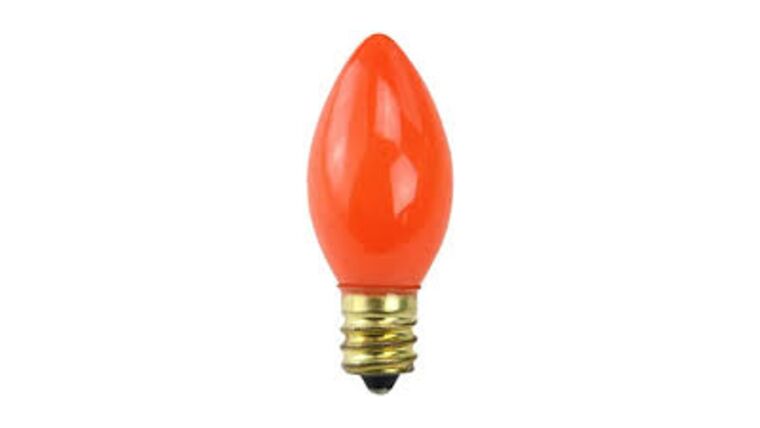Light Bulb – C7 – 5W – 120V – Opaque Orange Incandescent | Rental