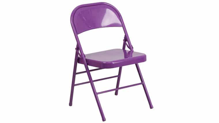 Metal Folding Chair – Impulsive Purple | Rental
