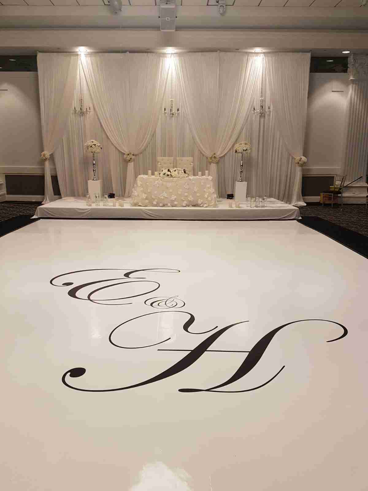 Custom Size | Matte Vinyl Plot Dance Floor Piece – Mono Gram Sticker | Rental