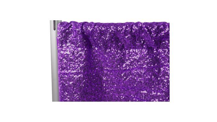 Glitz Sequin 8ft H x 52″ W Drape/Backdrop panel – Purple | Rental