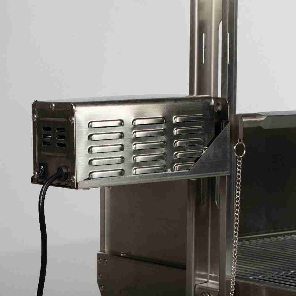 TITAN GREAT OUTDOORS Ash & Ember 25W Stainless Steel BBQ Rotisserie Grill with High Efficiency Windscreen, 4 RPM Rotation Speed, Rated 125 LB for Large Game, Portable Electric Outdoor Roaster : Patio, Lawn & Garden | Rental