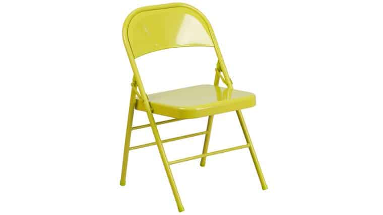 Folding Chair – Metal – Twisted Citron | Rental