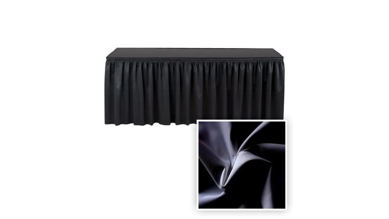 Banjo Table Skirting – 14’L x 29″H – Dove | Rental