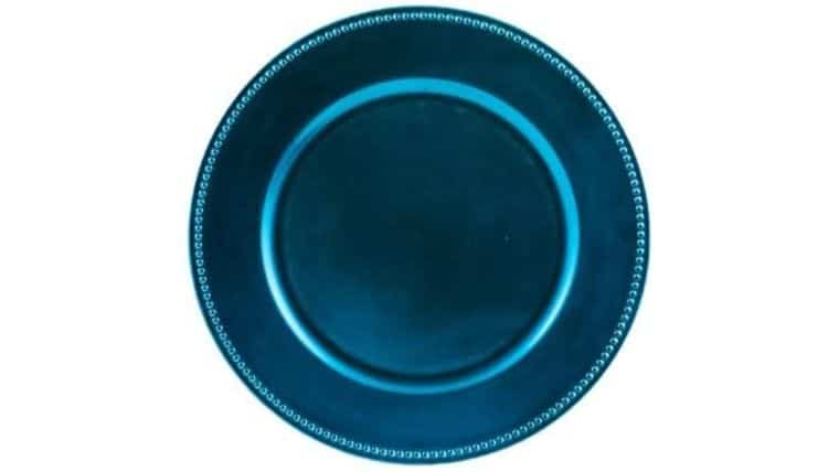 Beaded Acrylic Charger Plate – Ocean Blue | Rental