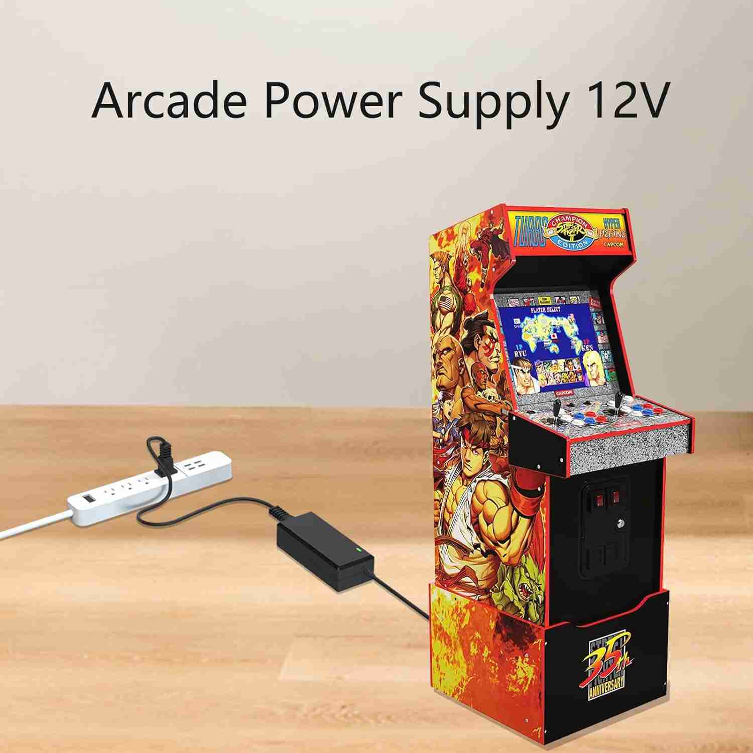 12V Power Cord for Arcade1up Game Machine Arcade 1up All Riser Cocktail Table Supply Adapter Charger : Electronics | Rental