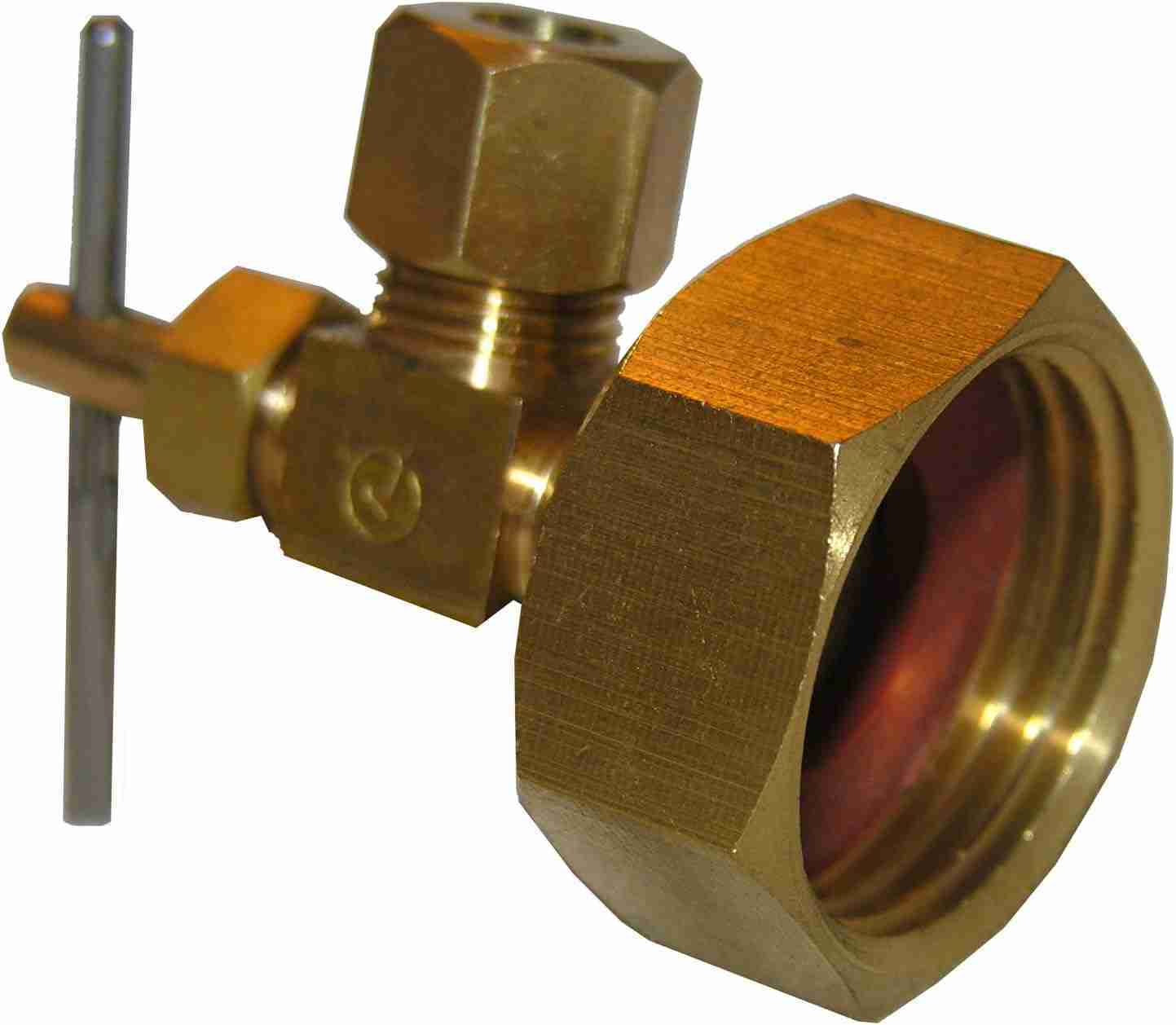LASCO 17-8385 3/4 Female Garden Hose Thread by 1/4-Inch Compression Needle Valve Brass Adapter, Copper : Patio, Lawn & Garden | Rental