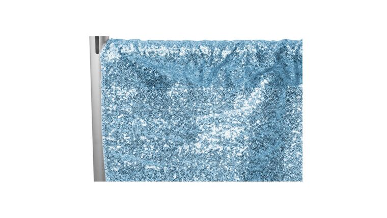 Glitz Sequin 8ft H x 52″ W Drape/Backdrop panel – Baby Blue | Rental