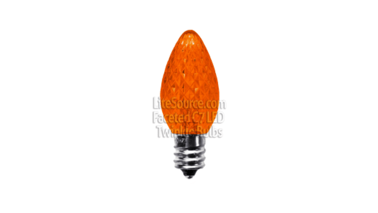 A15 – 5W – 120V – Opaque Orange LED Light Bulb | Rental