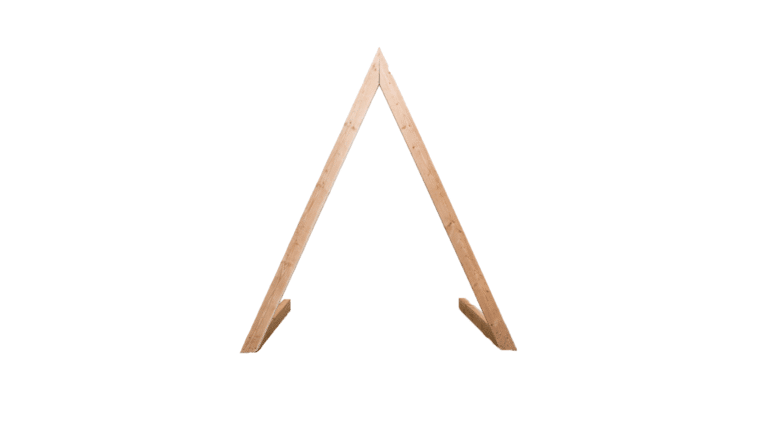 Rustic Wood Triangle Arch – 95″ | Rental