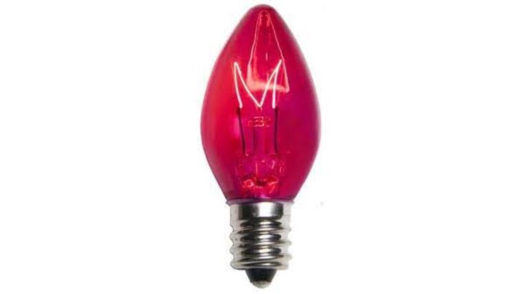 Light Bulb – C7 – 5 Watt Transparent Pink Incandescent | Rental