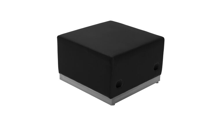 Alon Black Square Ottoman | Rental