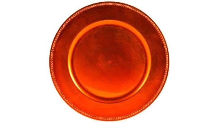 Beaded Acrylic Charger Plate – Orange | Rental