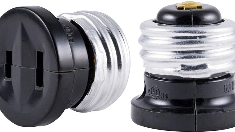 GE Polarized Handy Plug, Convert, Easy-to-Install, UL Listed, Black, 54276 E26, Light Bulb to Outlet Socket Adapter | Rental