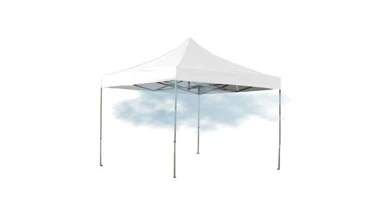 Package – 10′ x 10′ White Ez Up Mist Tent Package | Rental