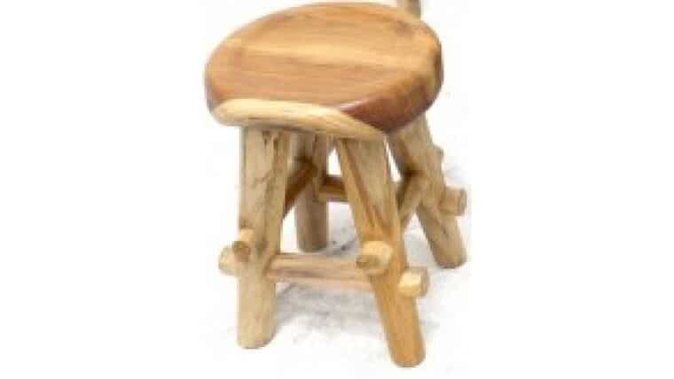 Stool | Rustic Wood Teak | Rental