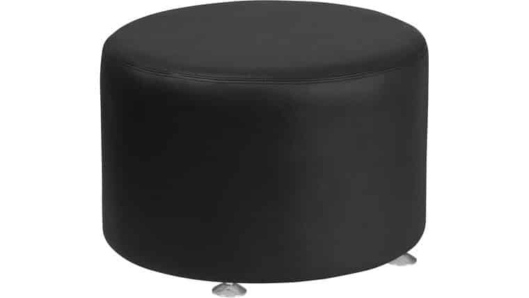 Alon Black 24” Round Ottoman | Rental