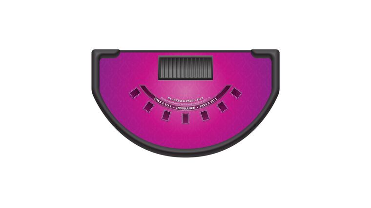 Blackjack – 6′ Casino Game Table Kit – Pink | Rental