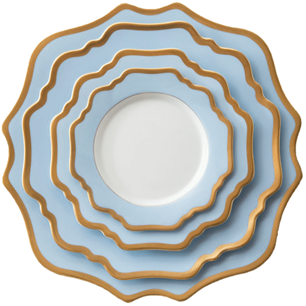 Casablanca Porcelain Collection in Baby Blue/Gold | Rental Casablanca Porcelain Collection in Baby Blue/Gold | Rental