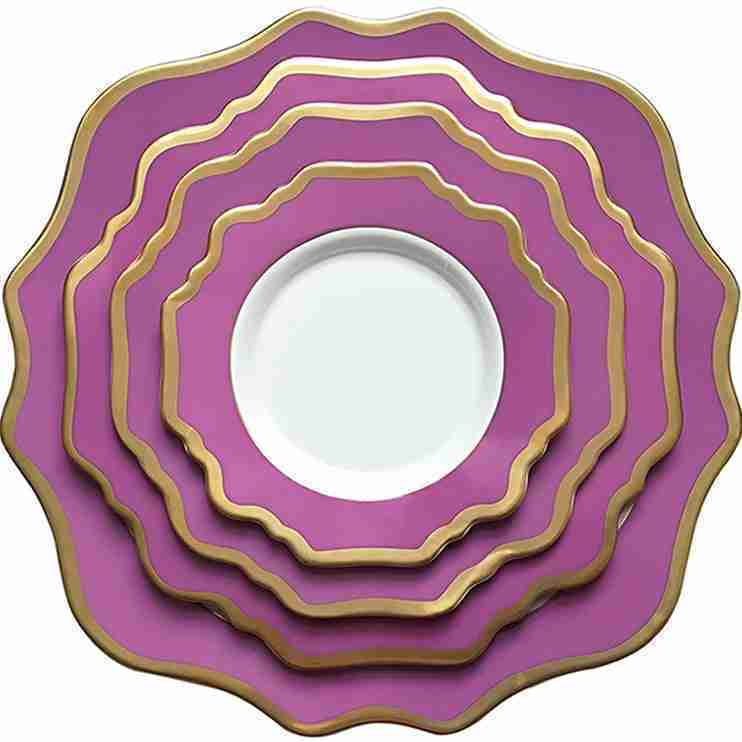 Casablanca Porcelain Collection in Berry/Gold | Rental Casablanca Porcelain Collection in Berry/Gold | Rental