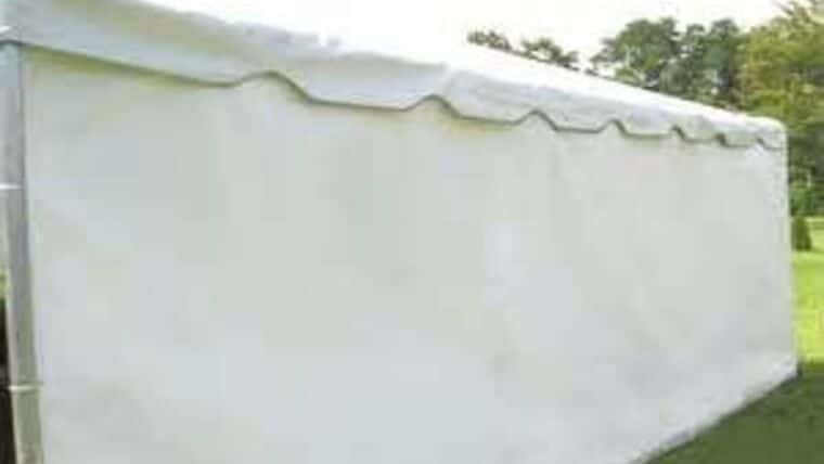 10’H x 30’L Solid Tent Sidewall – White | Rental