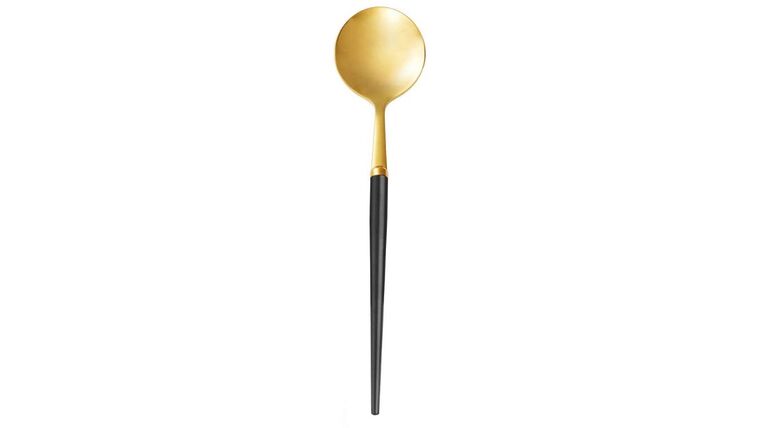 Modern Gold & Black Mirrored Teaspoon | Rental