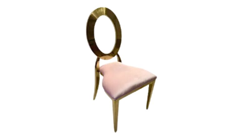 Olympia Chair – Gold/Blush | Rental
