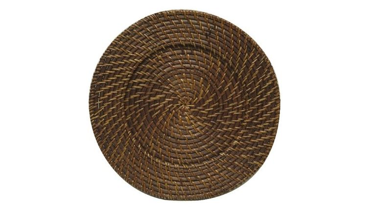 Rattan – Dark Brown Round Charger Plate | Rental