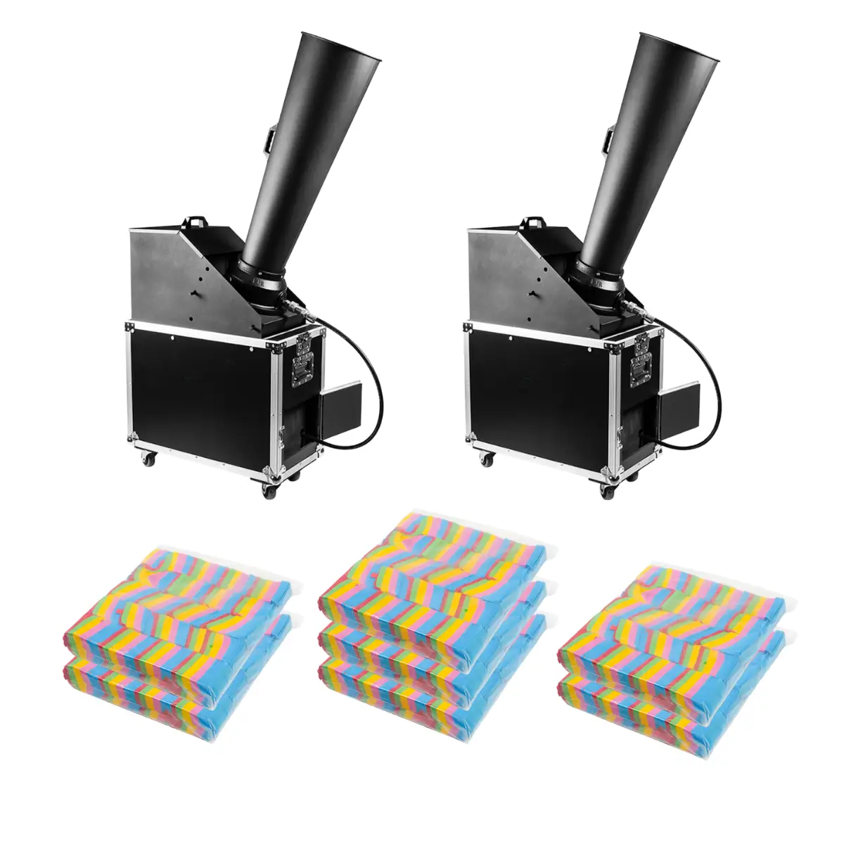 DMX Continuous Flow 6″ Gerb Confetti Cannon Package (2 Pack) | Rental