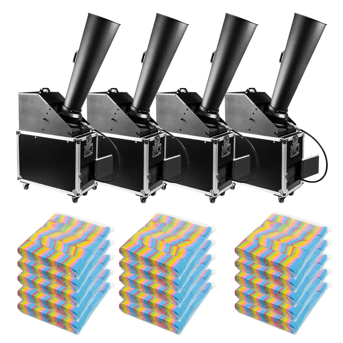 DMX Continuous Flow 6″ Gerb Confetti Cannon Package (4 Pack) | Rental