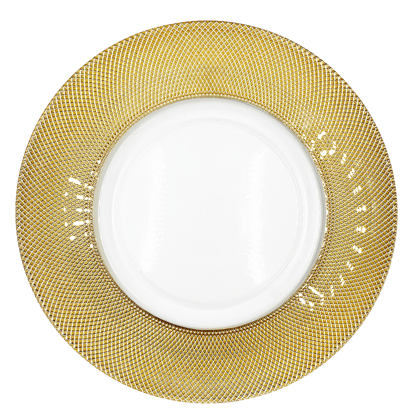 Dotted – Glass Charger Plate in Gold (Item # 0027) | Rental Dotted – Glass Charger Plate in Gold (Item # 0027) | Rental