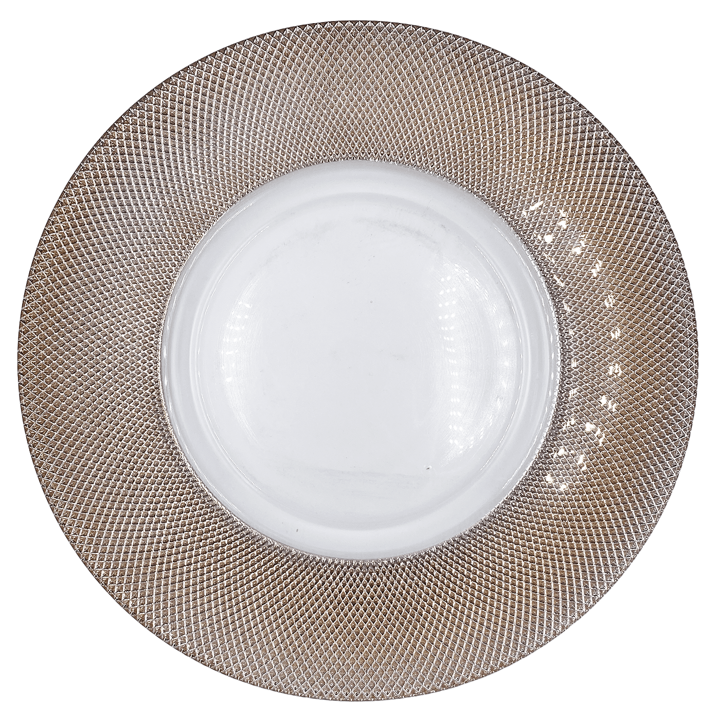 Dotted – Glass Charger Plate in Rose Gold (Item # 0027) | Rental Dotted – Glass Charger Plate in Rose Gold (Item # 0027) | Rental