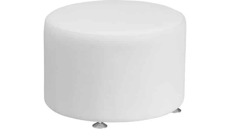 Alon White 24” Round Ottoman | Rental