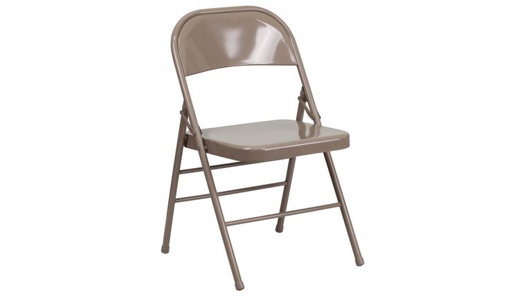 Metal Folding Chair – Beige | Rental