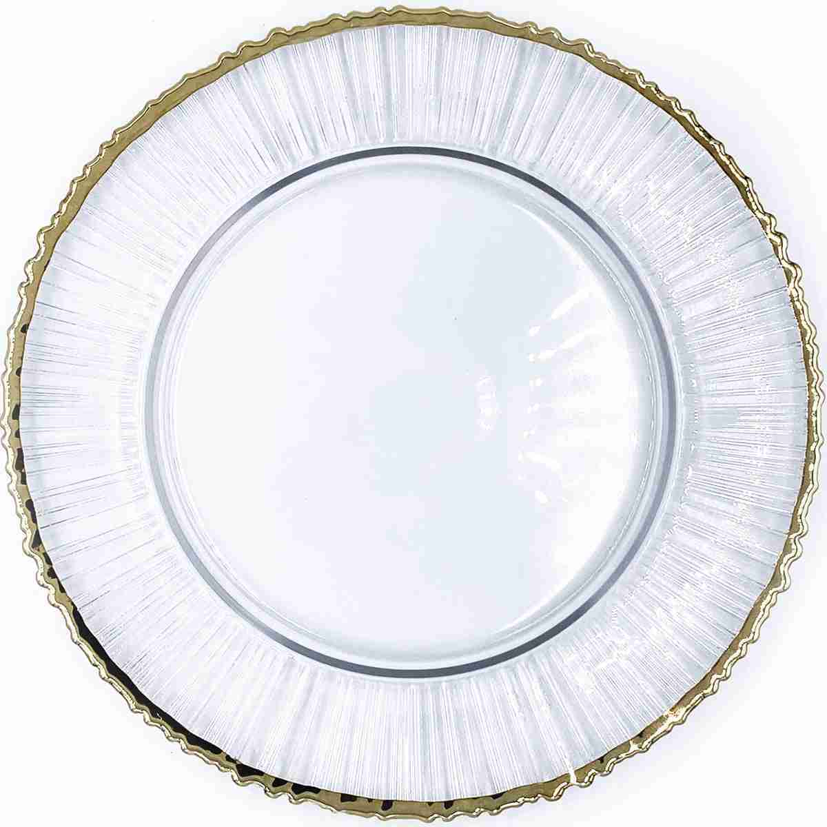 Eclipse – Glass Charger Plate in Gold (Item # 0309-R) | Rental Eclipse – Glass Charger Plate in Gold (Item # 0309-R) | Rental