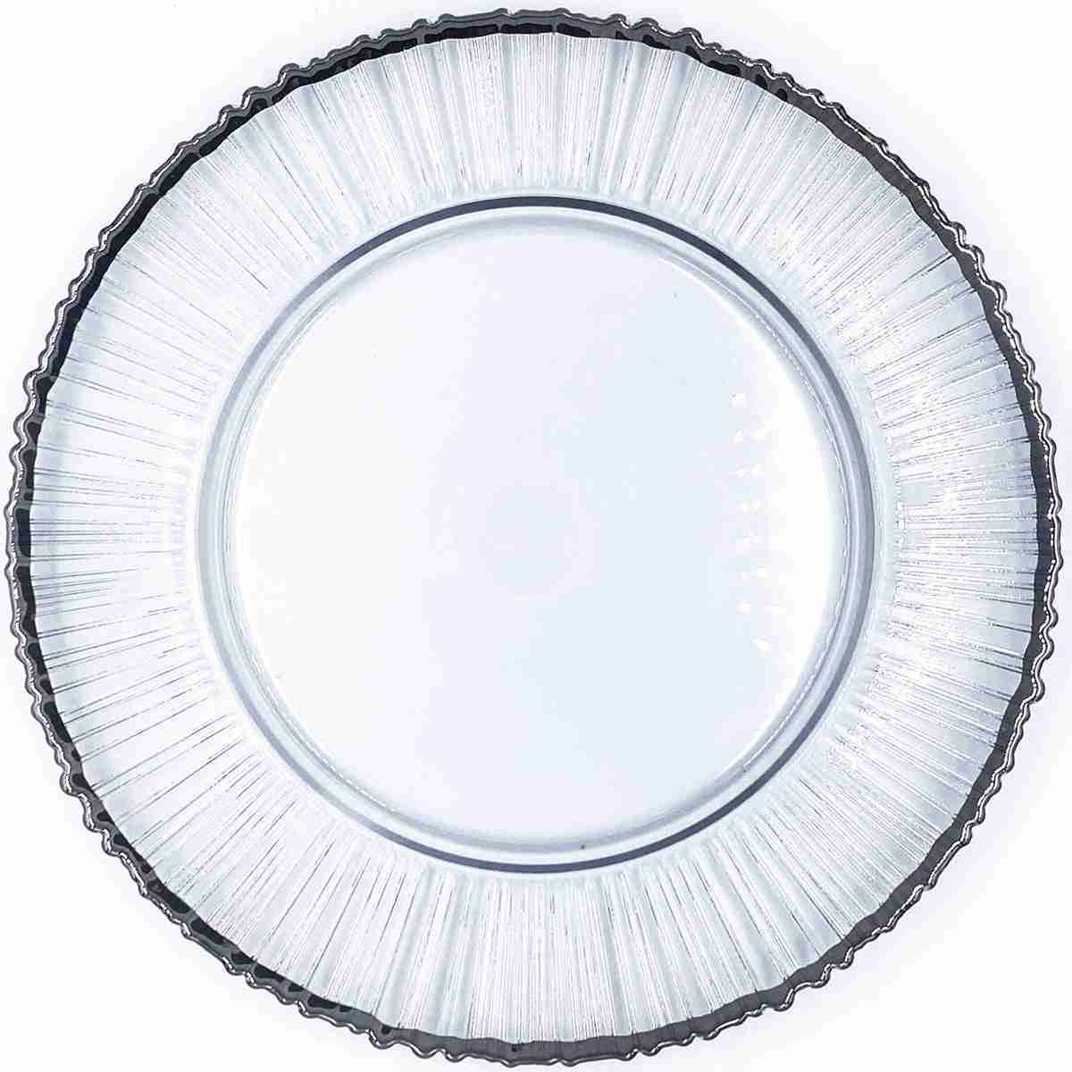 Eclipse – Glass Charger Plate in Silver (Item # 0309-R) | Rental Eclipse – Glass Charger Plate in Silver (Item # 0309-R) | Rental