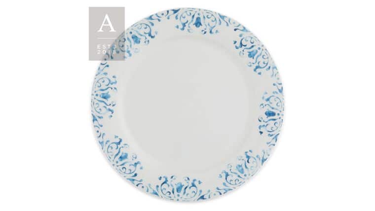 White/Blue Watercolor Azure Rim – Charger Plate | Rental