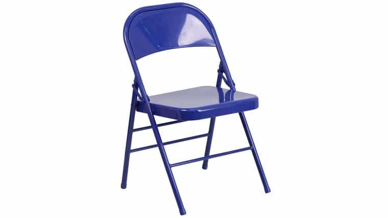Metal Folding Chair – Cobalt Blue | Rental