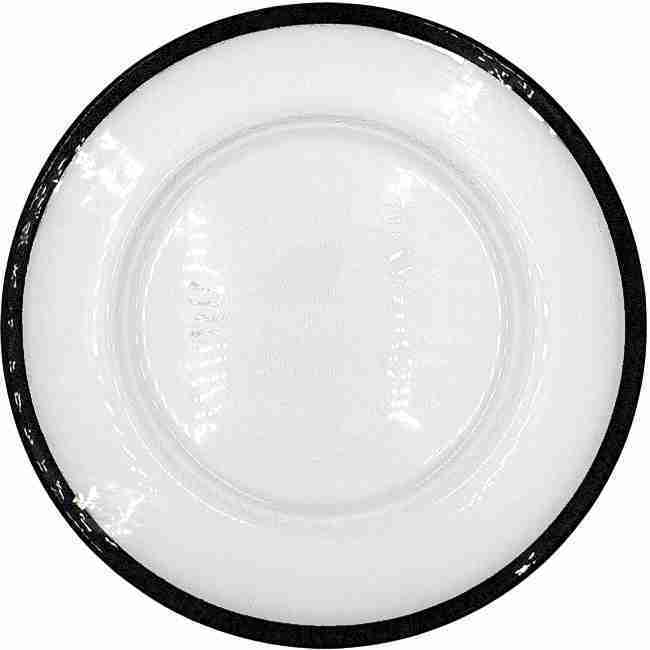 Glimmer – Glass Charger Plate in Black (Item # 0334) | Rental Glimmer – Glass Charger Plate in Black (Item # 0334) | Rental