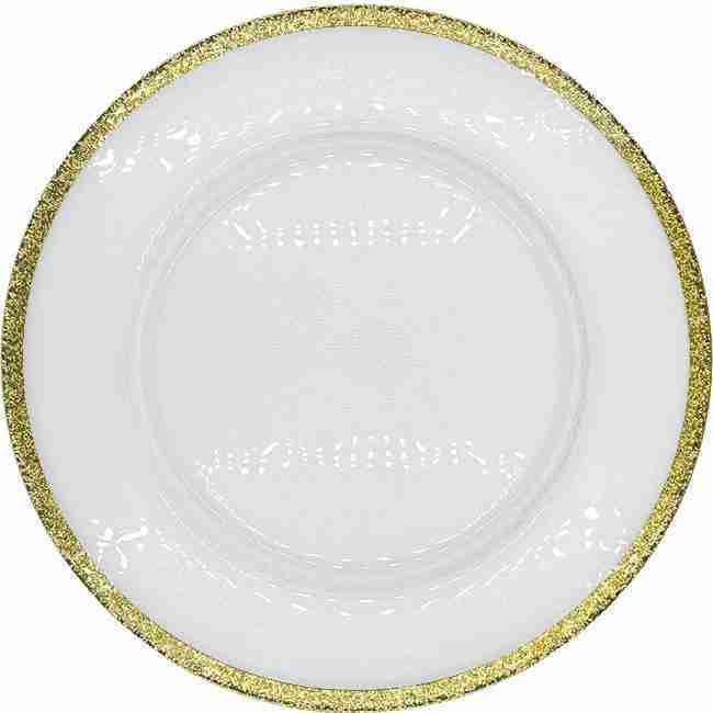 Glimmer – Glass Charger Plate in Champagne (Item # 0334) | Rental Glimmer – Glass Charger Plate in Champagne (Item # 0334) | Rental