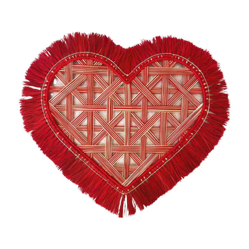 Heart Fringe Woven Placemat | Rental